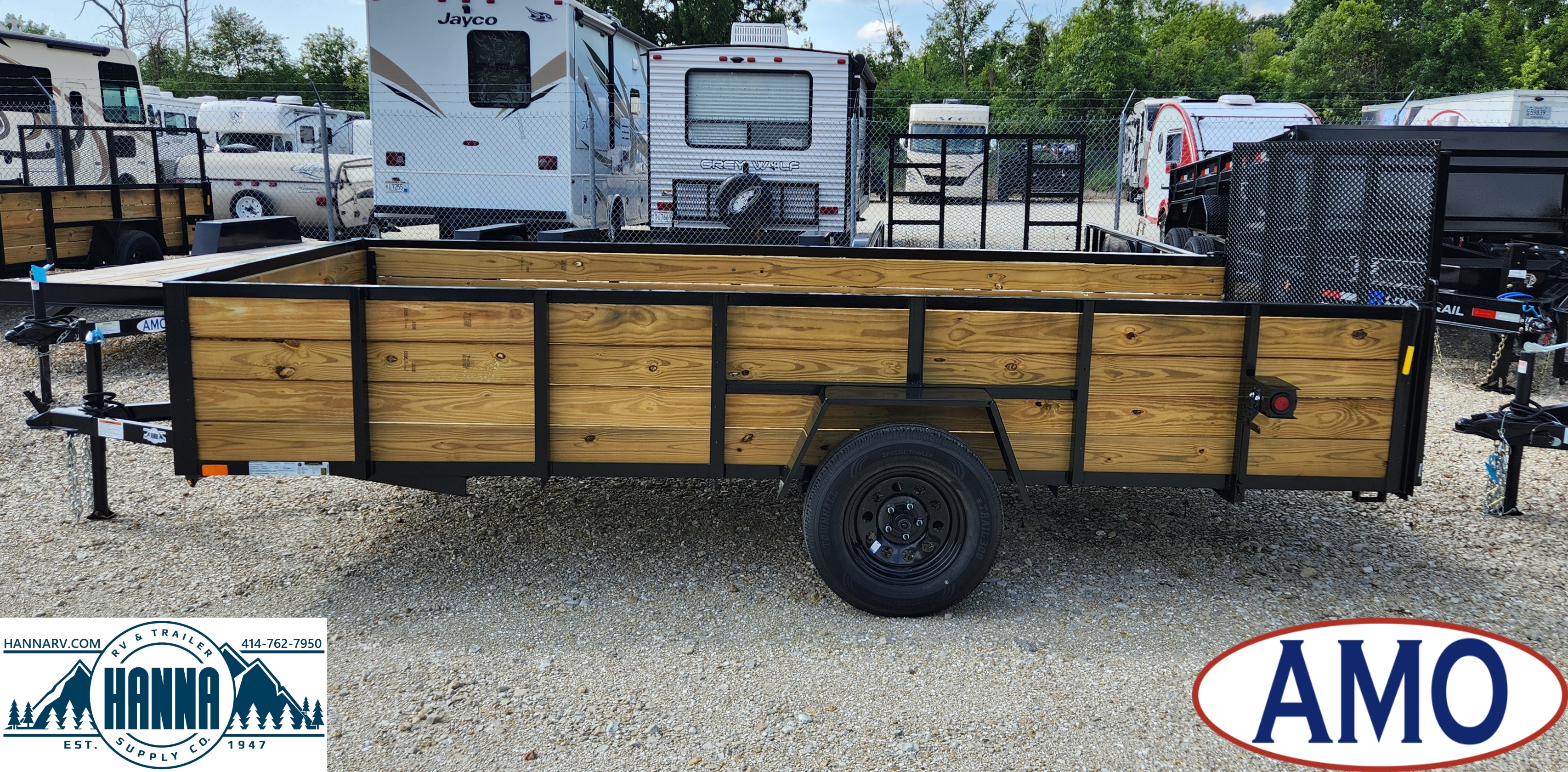 AMO 76in X 14ft Single Axle Steel Utility Trailer with Ramp Gate